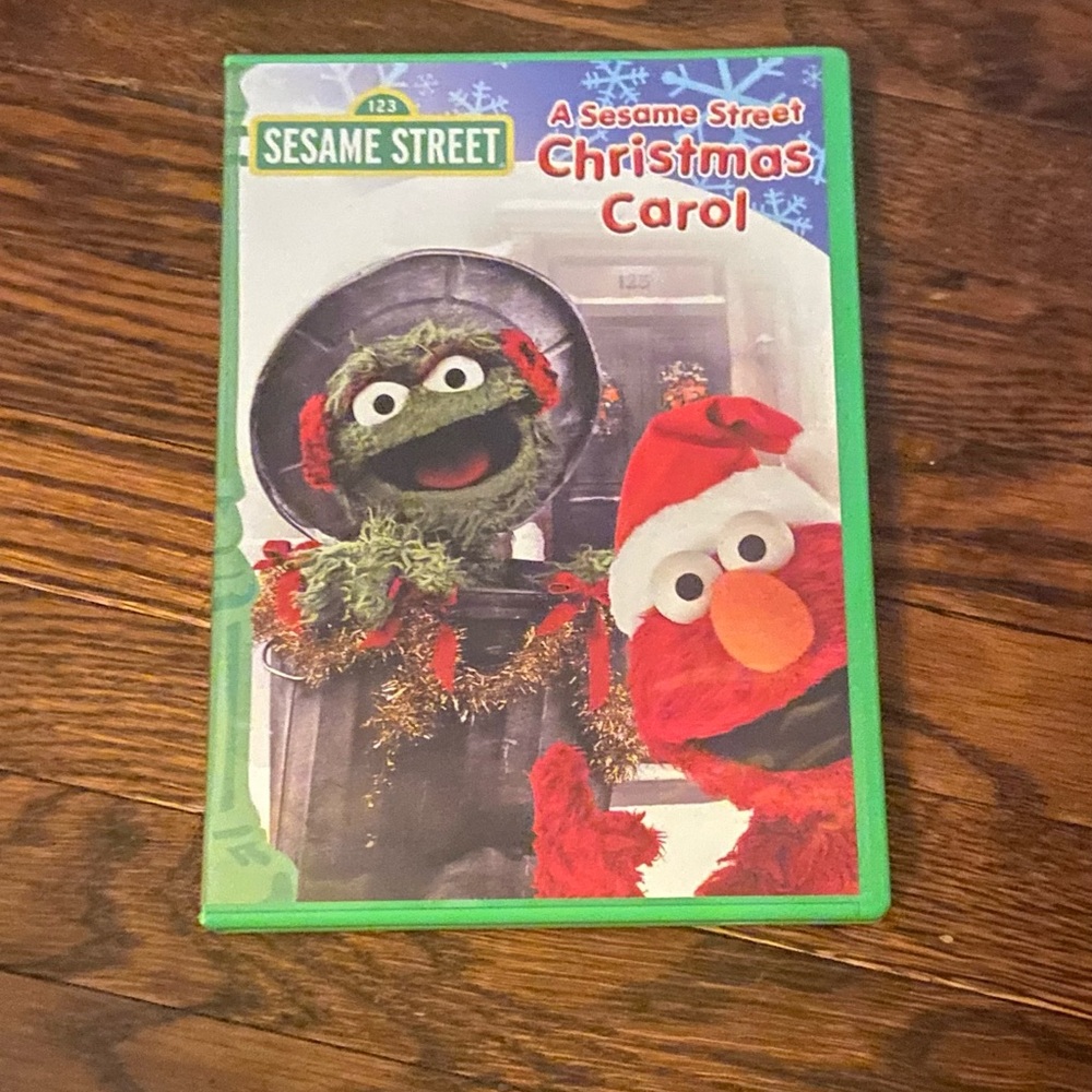 Sesame Street Christmas Carol DVD with Red and Green Cover